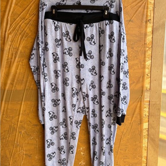 Disney Mickey Mouse Blue 2 Piece Long Sleeve Pajama Set Size Large - Picture 7 of 9